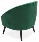 Poltrona Imbottita in Velluto con Gambe in Legno Soriani Verde