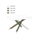 Tavolo Allungabile 180/284x90 cm Volantis Premium Cashmere Gambe Multicolore 4/A      