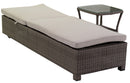 Lettino da Giardino in Polyrattan con Cuscini Atlanta Grigio