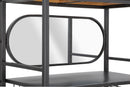 Mobile Porta Bottiglie Industry 68x37x165 cm in Ferro e Specchio e Legno di Abete Marrone