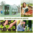 Serra per Orto 3x2x2m Porte con Zip e Finestre a Rete in Acciaio e Copertura PE Verde      