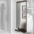 Specchio Estraibile per Armadio 113x41,5 cm Chiusura Soft Emuca Moka