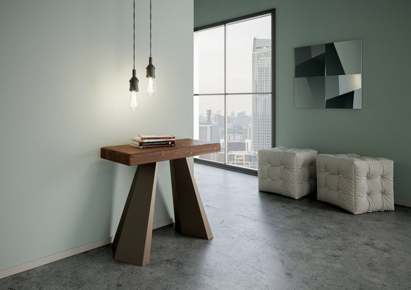 sconto Consolle Allungabile 90-290x40x77 cm in Nobilitato Marrone