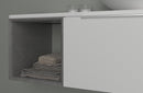 Mobile Bagno Sospeso 135 cm Lavabo e Specchio TFT Mactan Destra Bianco Noce e Grigio