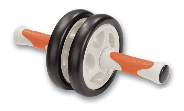 Rullo Estensore per Addominali Doppia Ruota Impugnatura Antiscivolo Bianco e Arancio prezzo