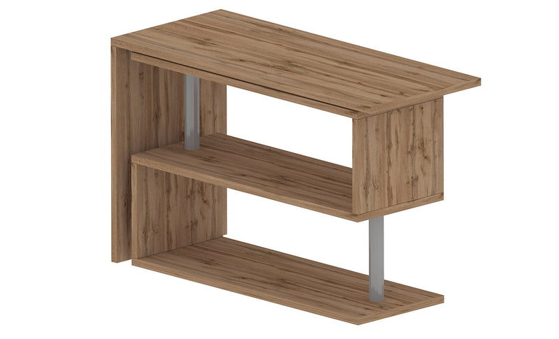 Scrivania con Gamba ad S Girevole 120/65x50x75 cm Volta Quercia Wotan