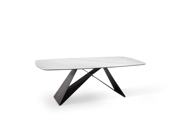 sconto Tavolo Fisso 220x110x76 cm in Ceramica Thanos Marmo Calacatta Opaco