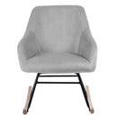 Poltrona Sedia Dondolo Relax Tessuto e Metallo Imbottita Design Moderno Grigio