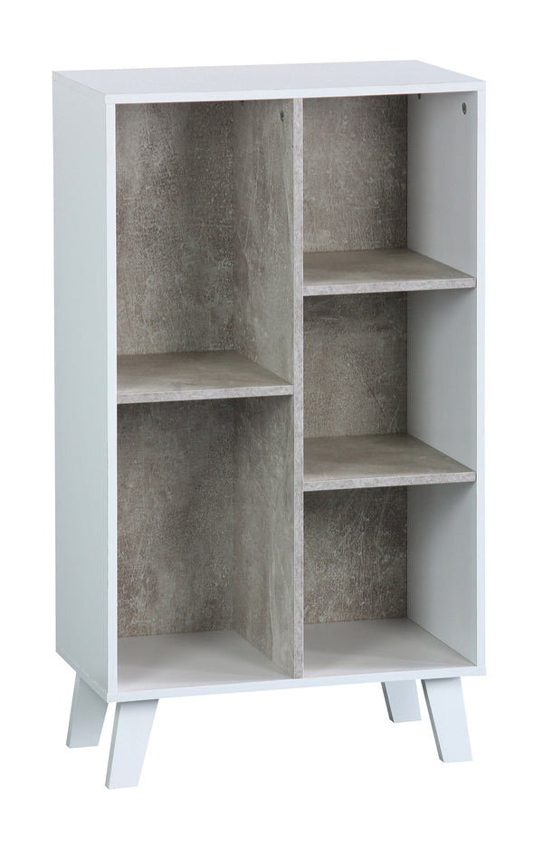 Bibliothèque 5 étagères 50x30x90 cm en panneau de particules blanc/ciment prezzo