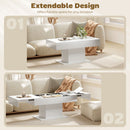 Tavolino da Caffè Estensibile 108-178.5x53x49 cm con Vano Contenitore Moderno Bianco Lucido      