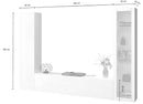 Parete Attrezzata Soggiorno 260x30x180 cm Maruska n°13 Bianco Lucido