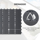 Pavimentazione da Esterno Incastrabile Piastrelle da Giardino 11 Mattonelle 30x30x2.2 cm Grigio 