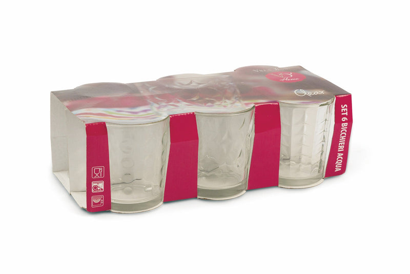 Set 6 Bicchieri Ø8,9x10 cm in Vetro Villa d'Este Home Tivoli Clear Trasparenti