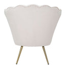 Poltrona Vienna Crema 85x76x88 cm Spugna e Tessuto e Metallo Bianco e Oro