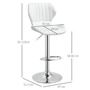 Set 2 Sgabelli da Bar Girevoli in Finta Pelle PU Bianco  