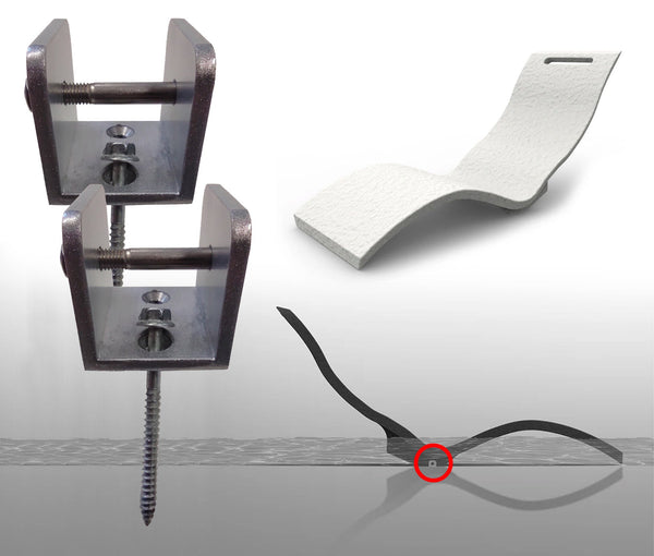 Set 2 Ganci Staffa per Lettino Chaise Lounge Arkema Serendipity sconto