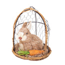 Set 2 Conigli in Gabbia con Carota H 17 cm 