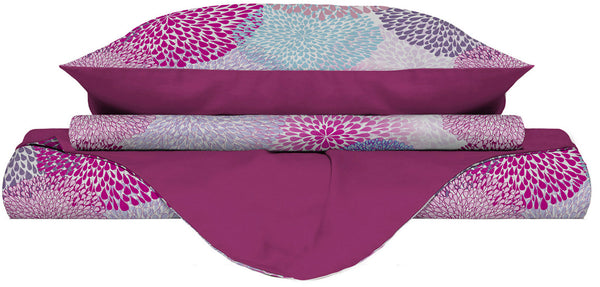 Housse de couette avec imprimé sur le sac et taies d'oreiller double face sconto