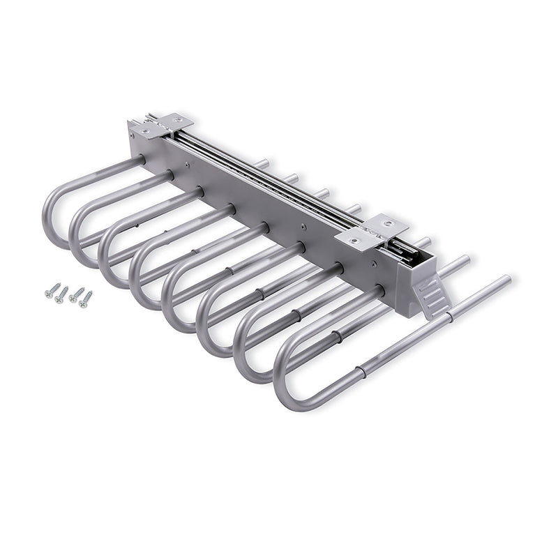 Porta Pantaloni Estraibile per Armadio Montaggio a Sinistra in Acciaio e Plastica Emuca Grigio Metallizzato