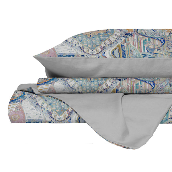 Copripiumino Matrimoniale con Federe Stampato in Puro Cotone Carma prezzo