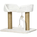 Torre per Gatti max 5 Kg con Tiragraffi e Palline 48x38x42 cm in Poliestere e Juta Giallo e Bianco