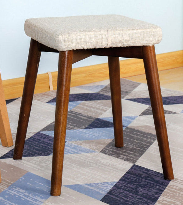 Tabouret en Tissu et Bois de Noyer 33x33x46 cm Fumer Alison Gris prezzo