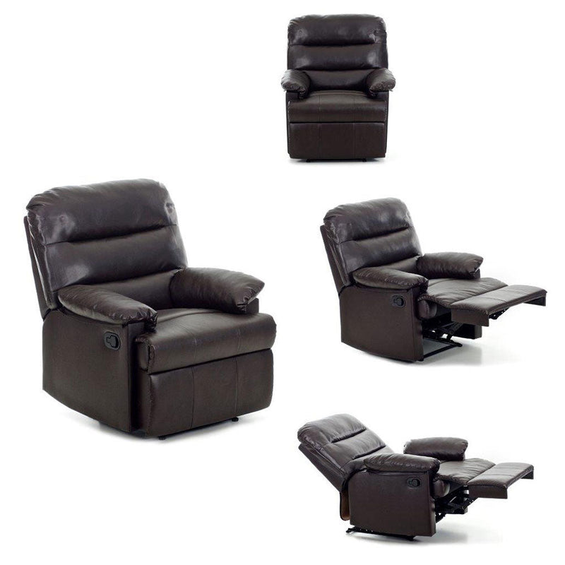 Poltrona Relax Reclinabile Manuale in Similpelle Mara Marrone