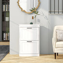 Scarpiera Salvaspazio Design Moderno 2 Cassetti Ribaltabili 54x24x82,5 cm Bianco 