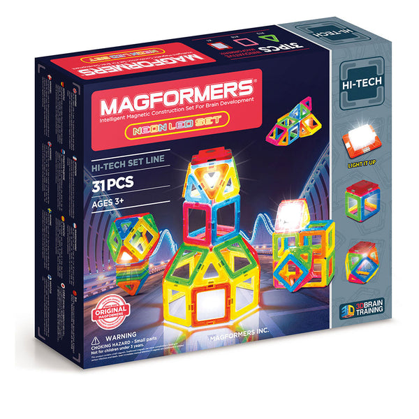 Constructions Magnétiques 3D Jeu Magnétique 31 Pièces Magformers Neon Led online