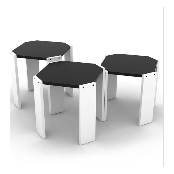 Tavolino da caffè impilabile 44,5x44,5x36 cm Nido Hansel bianco nero sconto