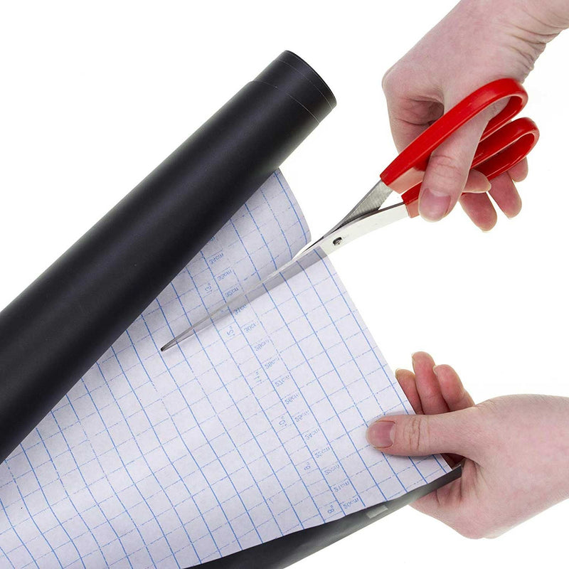 Lavagna Adesiva Nera da Parete Removibile 200x45 cm con Gessetti Colorati