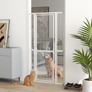 Cancello per Cani e Gatti Alto 180 cm Estensibile da 76-104 cm e Montaggio a Pressione Bianco      