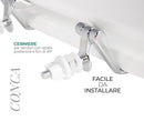 Copriwater Universale 34,2x42,6 cm in MDF Cerniere in Metallo Cromato Conca Bianco Lucido