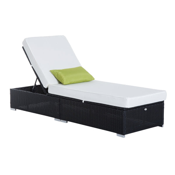 acquista Bain de soleil de jardin de luxe en rotin synthétique et aluminium noir