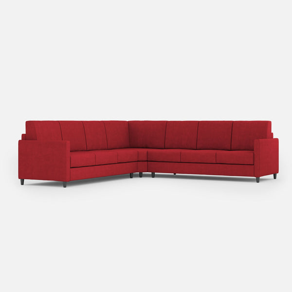 Canapé d'angle Karay 7 places 281x281x85 cm en tissu rouge online