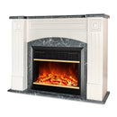 Camino Elettrico da Pavimento 90x115x32 cm Effetto Fiamma 1500W Magnolia & Mars Ivory/dark gray