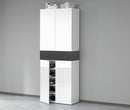 Armadio Scarpiera 4 Ante e 1 Ripiano a Ribalta 76x35x200 cm Savona 4A 1R Bianco Opaco/Grigio Ardesia  