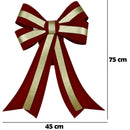 Fiocco Natalizio Fuoriporta 45x75 cm in Tessuto Rosso e Oro      