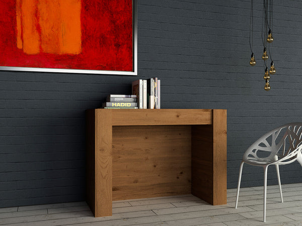 Table Console Extensible en Mélamine 42/302x95x76cm TFT Moon Oak Nodi prezzo