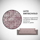 Copridivano con Copri Braccioli in Poliestere e Cotone Bordeaux Varie Misure