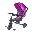 Triciclo Passeggino Seggiolino Reversibile Sedile in Pelle Fucsia