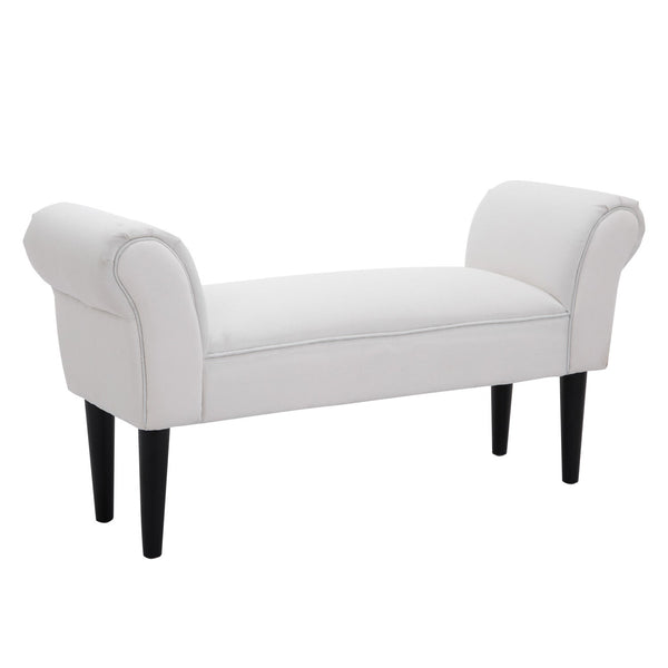 online Panca Fondo Letto 102x35x51 cm con Braccioli Arrotolati Grigia