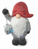 Gnomo Luminoso 3 Led in Magnesia H42 cm Soriani Grigio