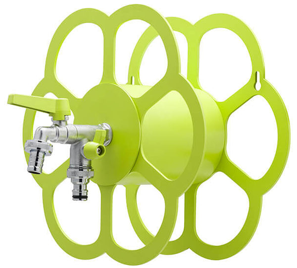 Belfer 42/FR Porte-tuyau mural en métal vert acide avec robinet à double sortie sconto