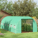 Serra a Tunnel con Sistema di Irrigazione Integrato 6x3m in PE e Acciaio Verde