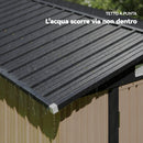 Capanno Box da Giardino 305x245x194 cm con 4 Prese d'Aria e Porte Doppie con Serratura in Metallo Marrone      