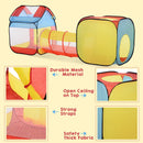 Tunnel 3 in 1 Gioco per Bambini 230x70x89 cm 