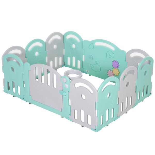 acquista Clôture d'Activité Parc pour Enfants 162x122x63 cm Gris et Bleu
