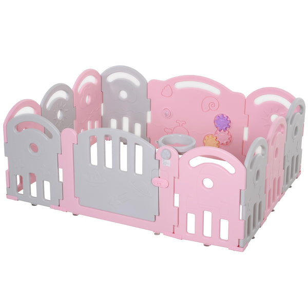 online Clôture de parc d'activités pour enfants 162x122x63 cm Gris et rose