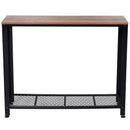 Consolle Fissa 101x35x80 cm in Legno e Metallo  Nera